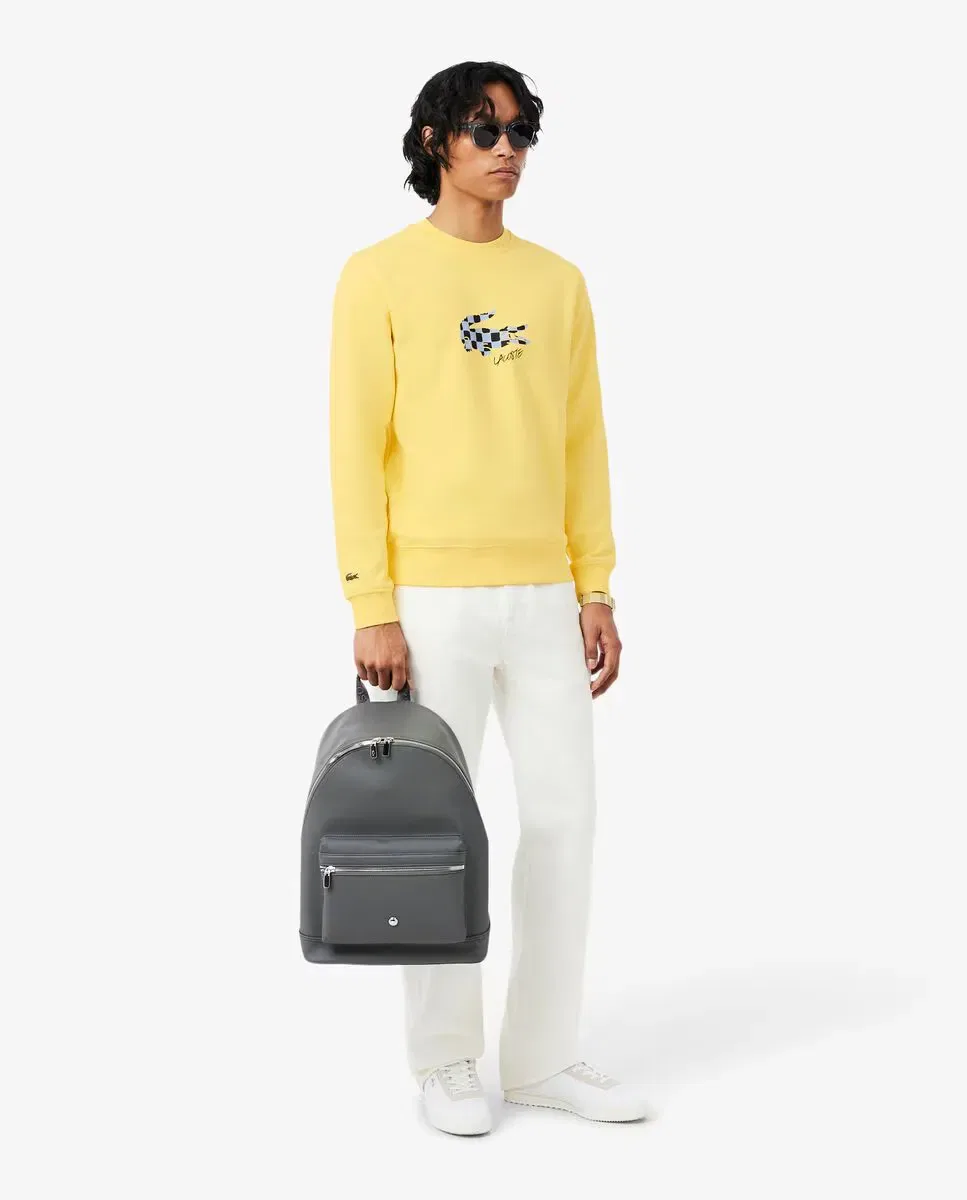 Мужской свитшот без капюшона хлопковый Lacoste, Amarillo — фото 4