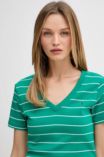 Футболка с коротким рукавом хлопок Tommy Hilfiger, зеленый — фото 4