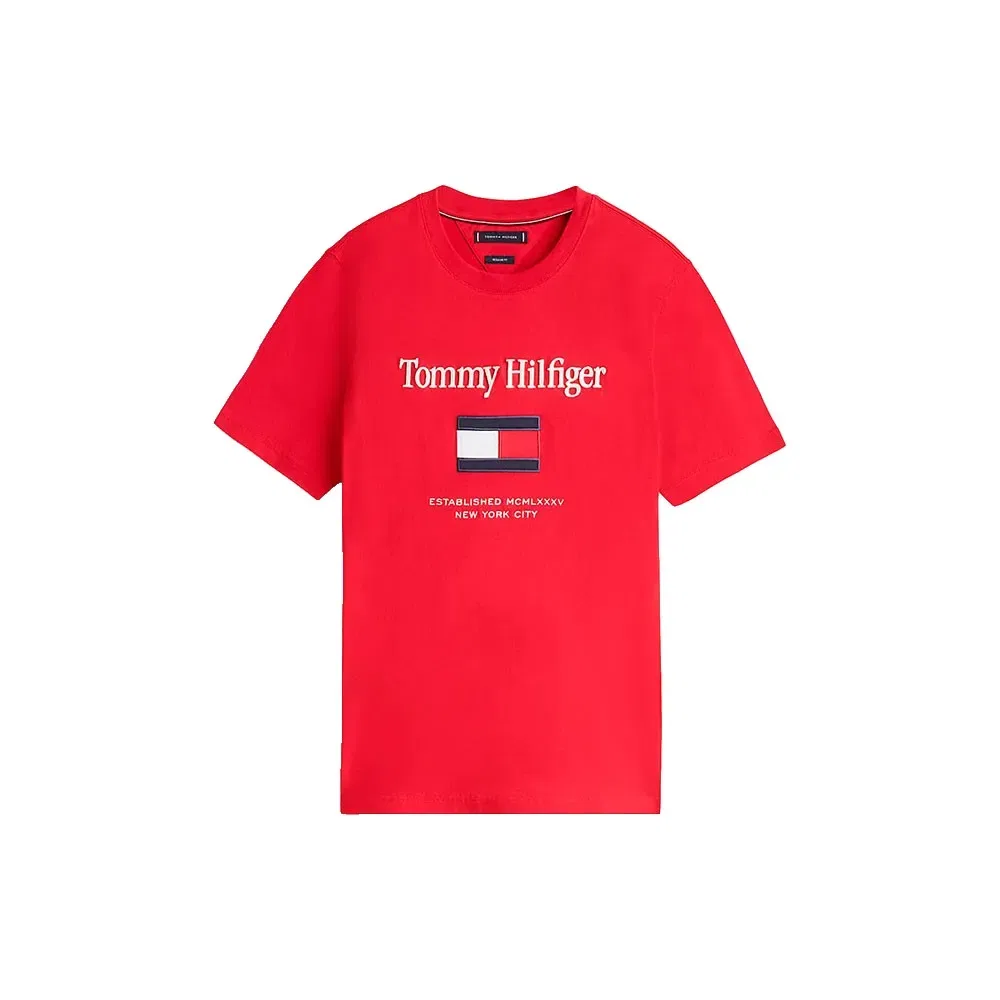 Мужская футболка с вышивкой Embroidery Flag Tommy hilfiger, Red — фото 3