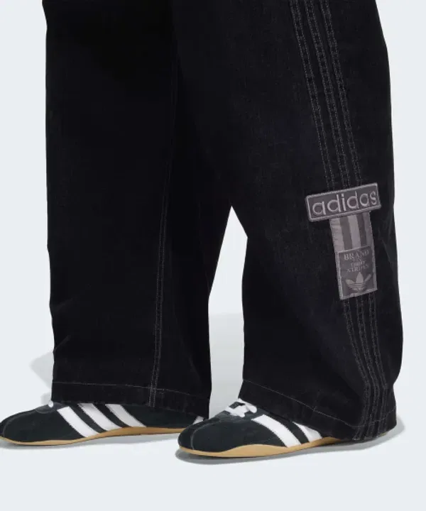 Брюки из твила с отделкой щеткой, Adibreak, Adidas, черный — фото 3