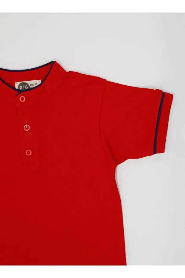 Детская футболка для мальчиков с воротником-стойкой Rg Kidsstore, Red — фото 3