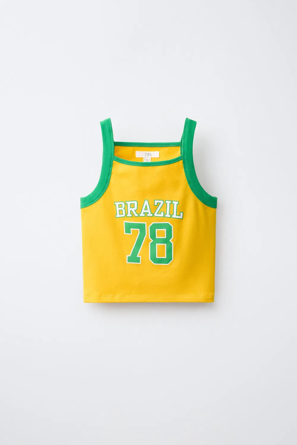 Топ с бразильским принтом ZARA, Yellow