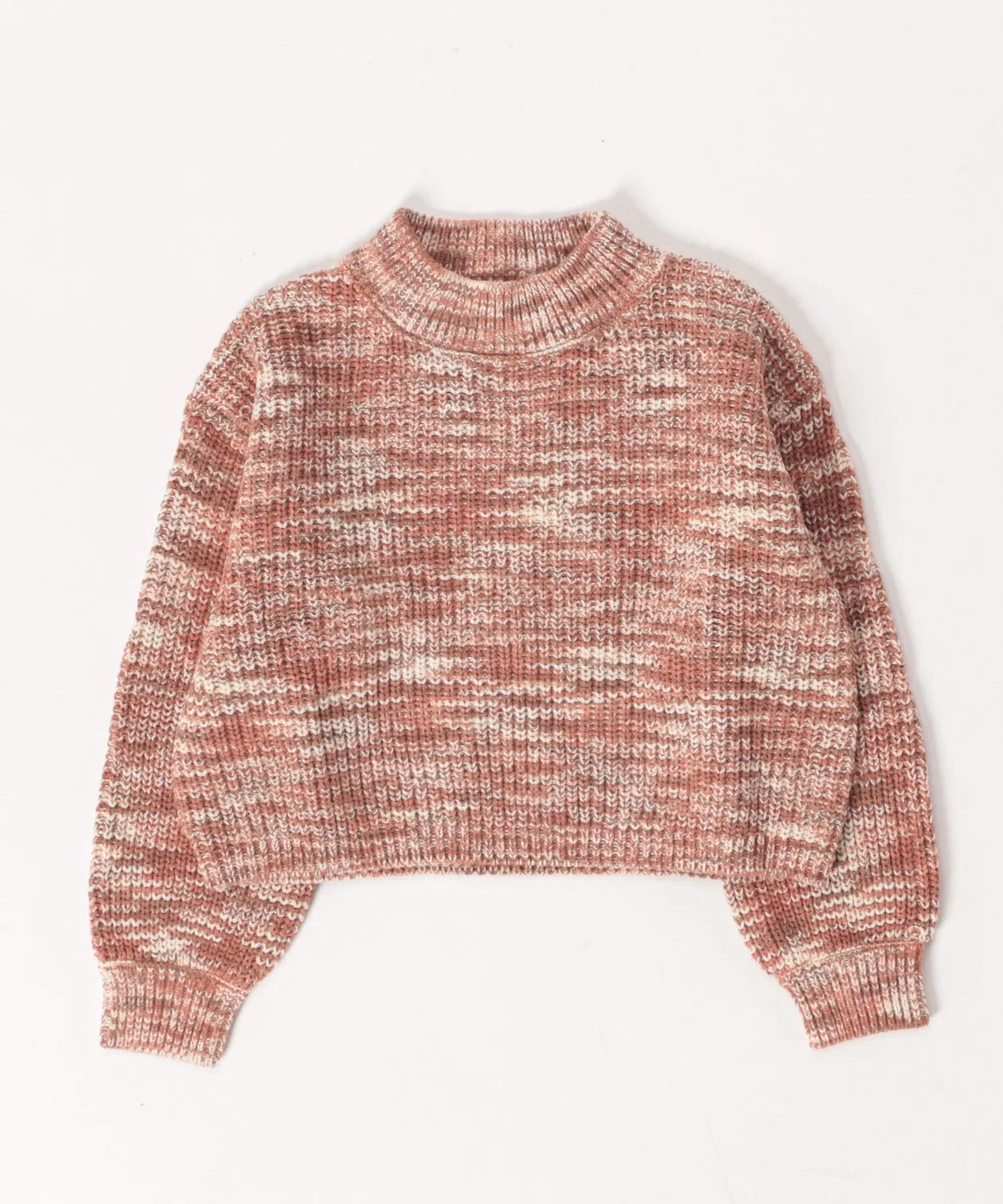 Детский свитер с волнистым рукавом и укороченным кроем Heathered Spice Rylee + Cru, Red