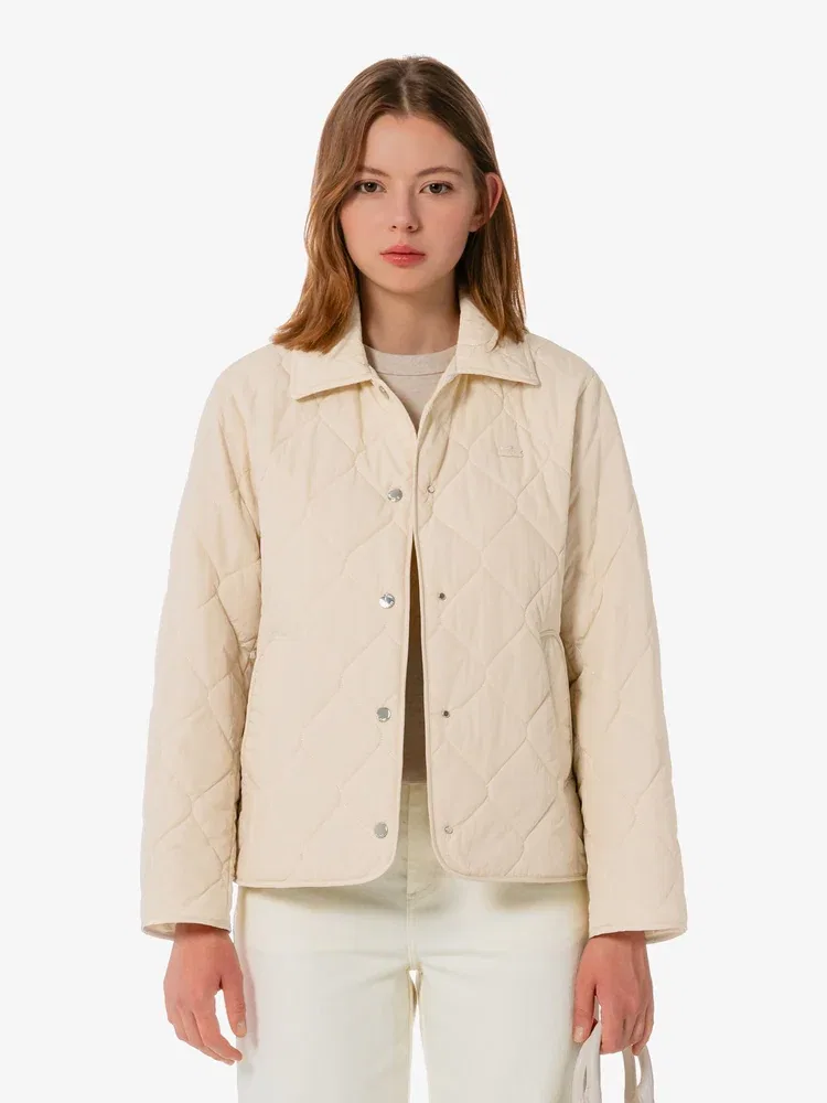 Пуховик LACOSTE стеганый Beige — фото 4