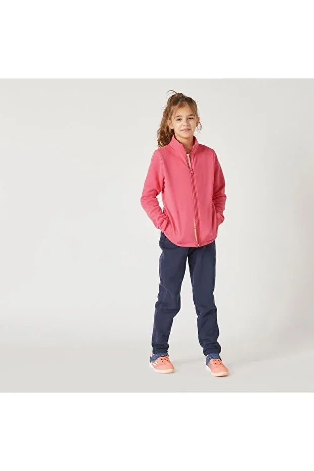 Детский спортивный комплект для девочек с принтом Warmy Decathlon, Pink/Dark Navy Blue
