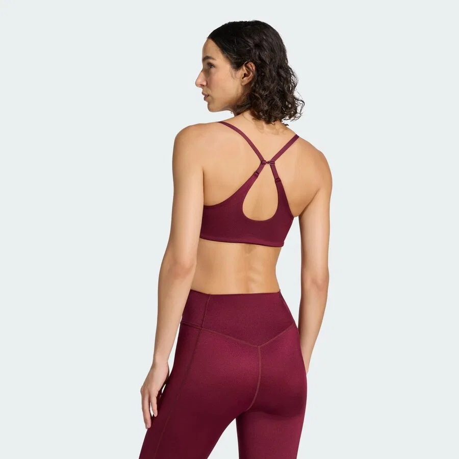 Спортивный бюстгальтер-бралетт ADIDAS PERFORMANCE 'Optime Essentials' в бордовом цвете — фото 4