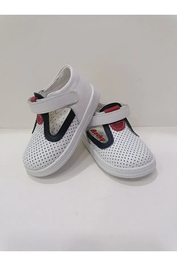 Детские туфли для девочек кожаные с ортопедической подошвой Özgür Kids, White — фото 3
