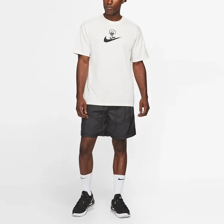 Футболка баскетбольная с принтом граффити Nike, кремовый — фото 3