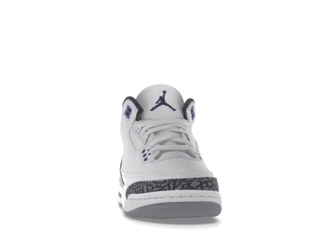 Детские кроссовки Lifestyle с принтом Jordan 3 Retro Jordan, White/Black/Dark Iris/Cement Grey — фото 2