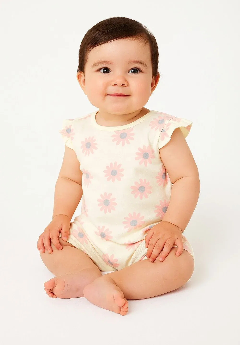 Комбинезон с оборками, 2 шт Minoti, Light Pink Off White