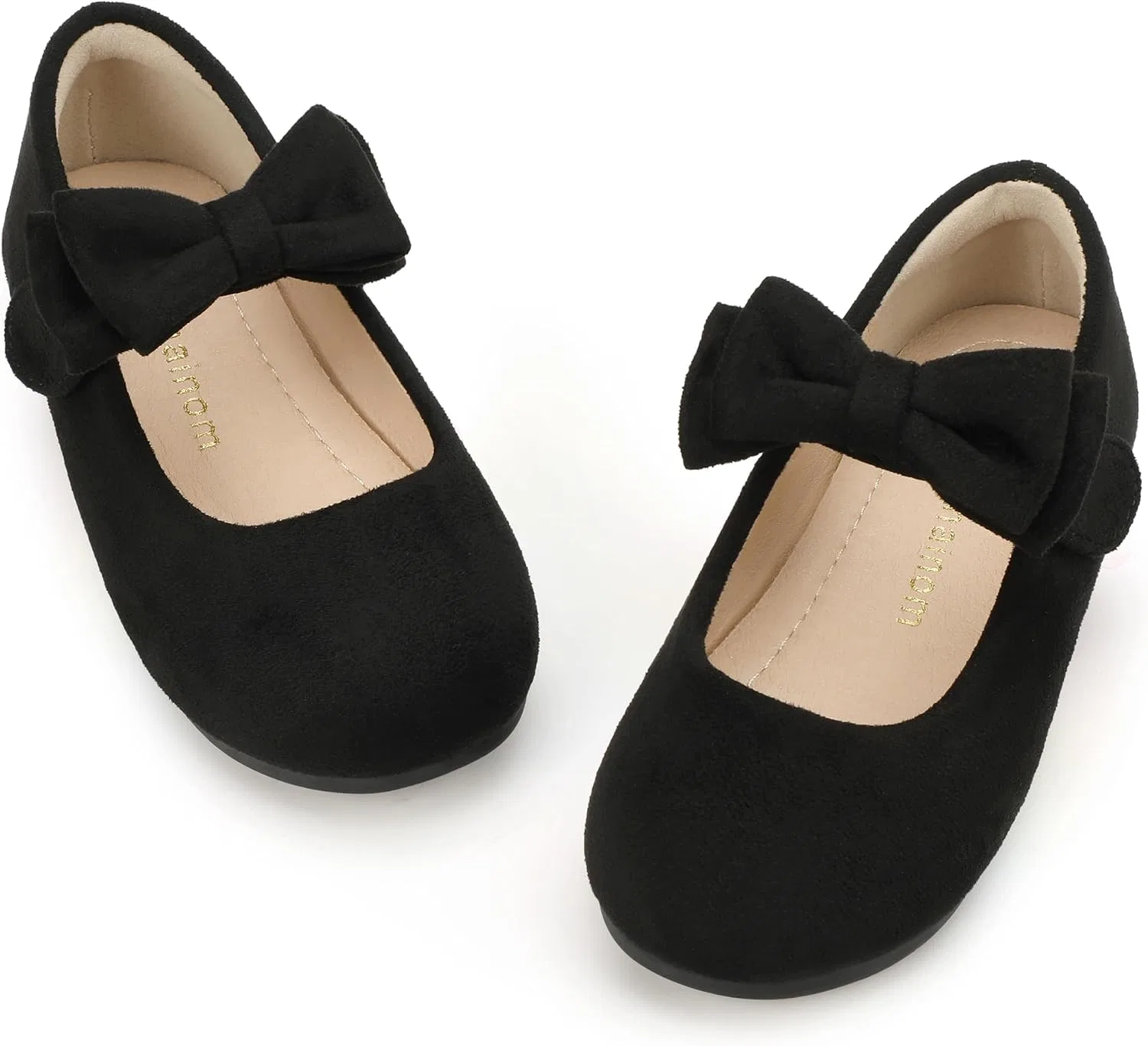 Детские балетки для девочек с цветочным принтом Hehainom, Black Suede