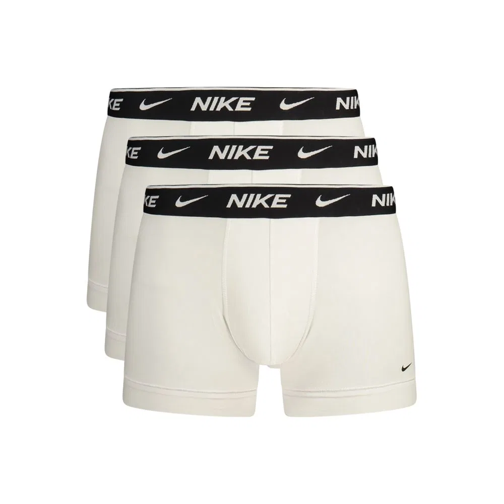 Мужские трусы-боксеры с принтом и логотипом, комплект из 3 штук, White Cotton, Nike, White