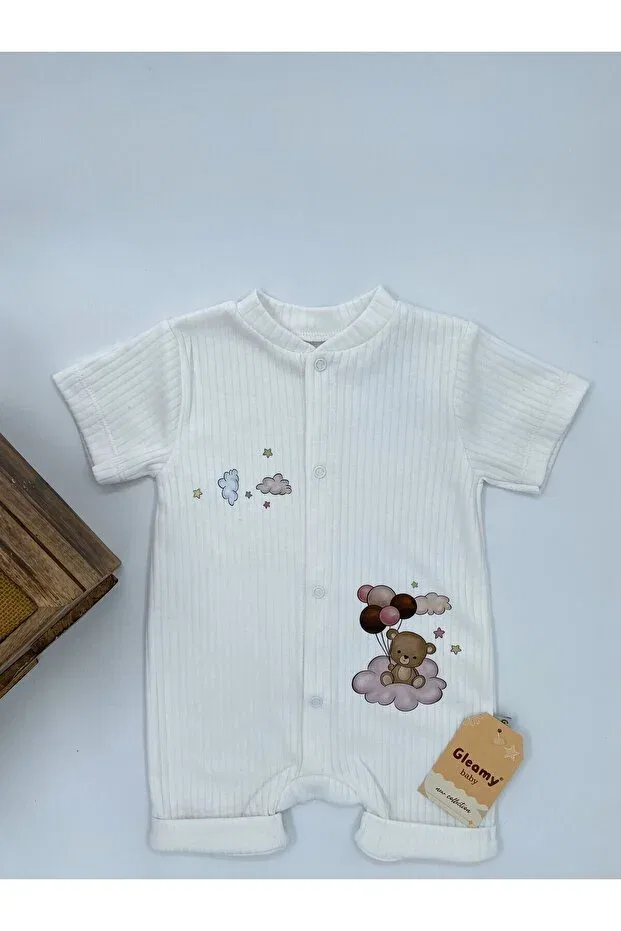 Детское боди-комбинезон с принтом Teddy Bear Cloud Gleamy, White