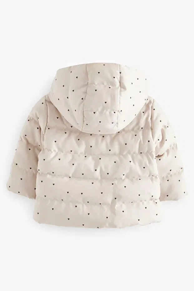 Детское пальто с капюшоном флисовое непромокаемое Next Baby, Nude Color — фото 2
