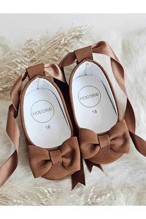 Детские балетки из натуральной кожи Perla Taba Nubuck Hodore, Taba Nubuck
