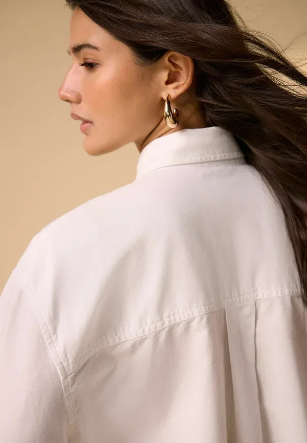 Блуза свободного кроя Button-down blouse Next, white, белый — фото 2