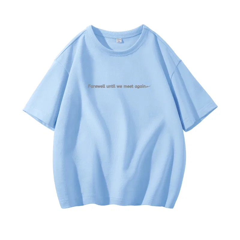 Детская футболка с круглым вырезом, сине-серый длинный силикон, Kids T Shirts Crew Neck Moderate, WARRIOR