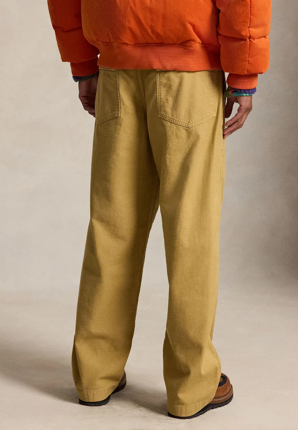 Брюки-Рубашки свободного кроя из сатина с обратной стороны Polo Ralph Lauren, Camel — фото 3