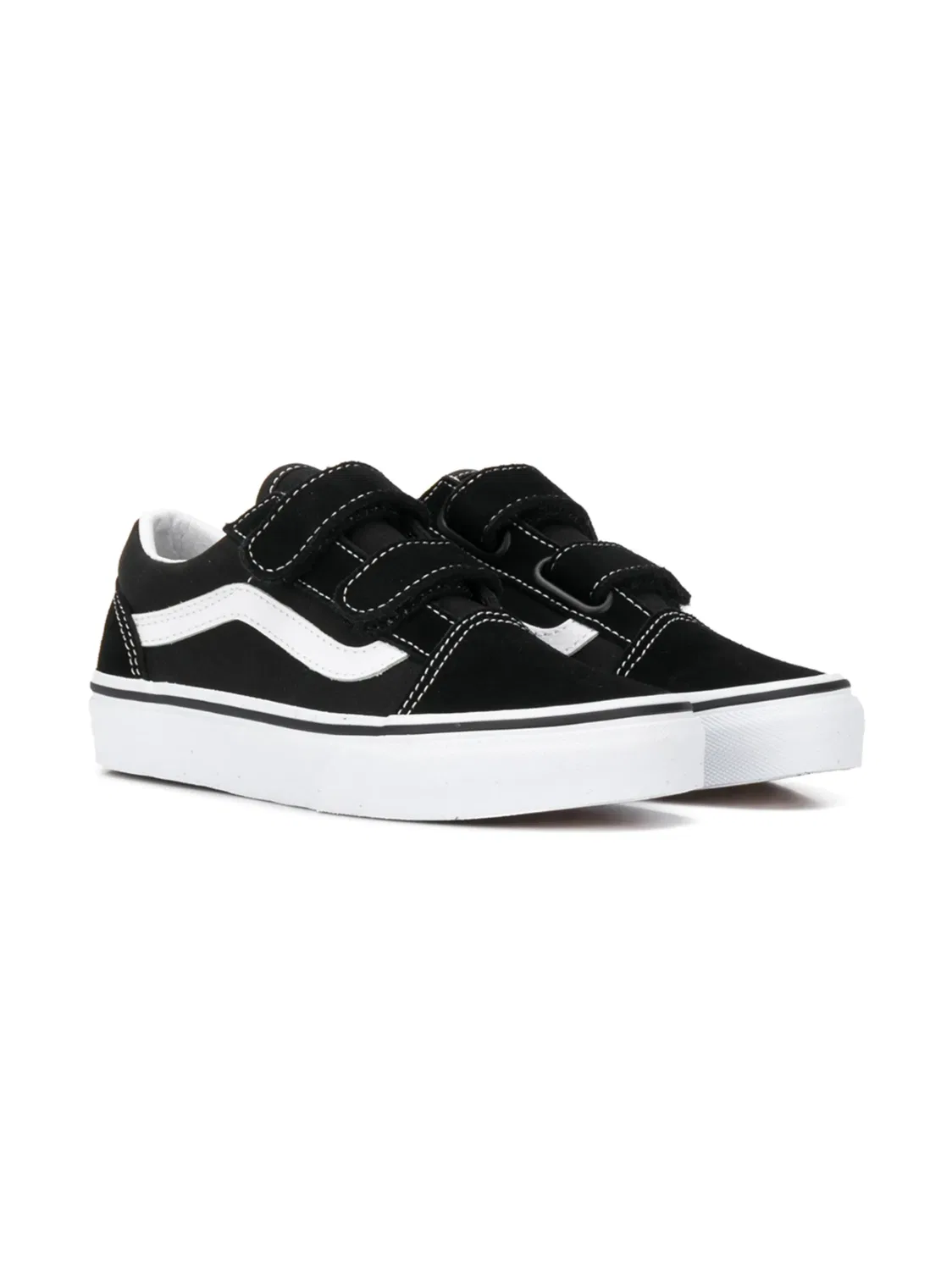 Кожаные кроссовки с ремешками Vans, черный