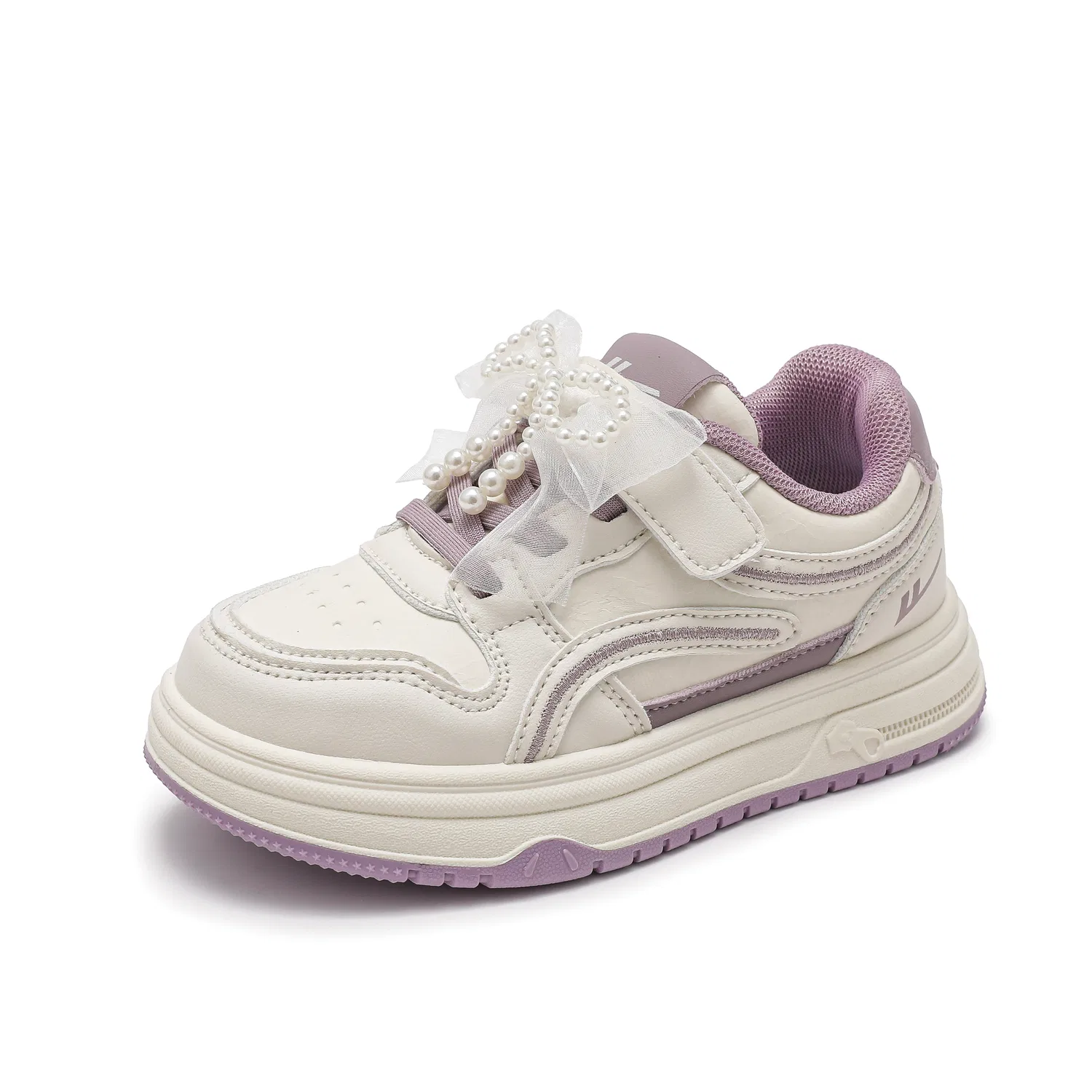 Детские кеды для скейтбординга Beige/Silver/Pink WARRIOR — фото 4
