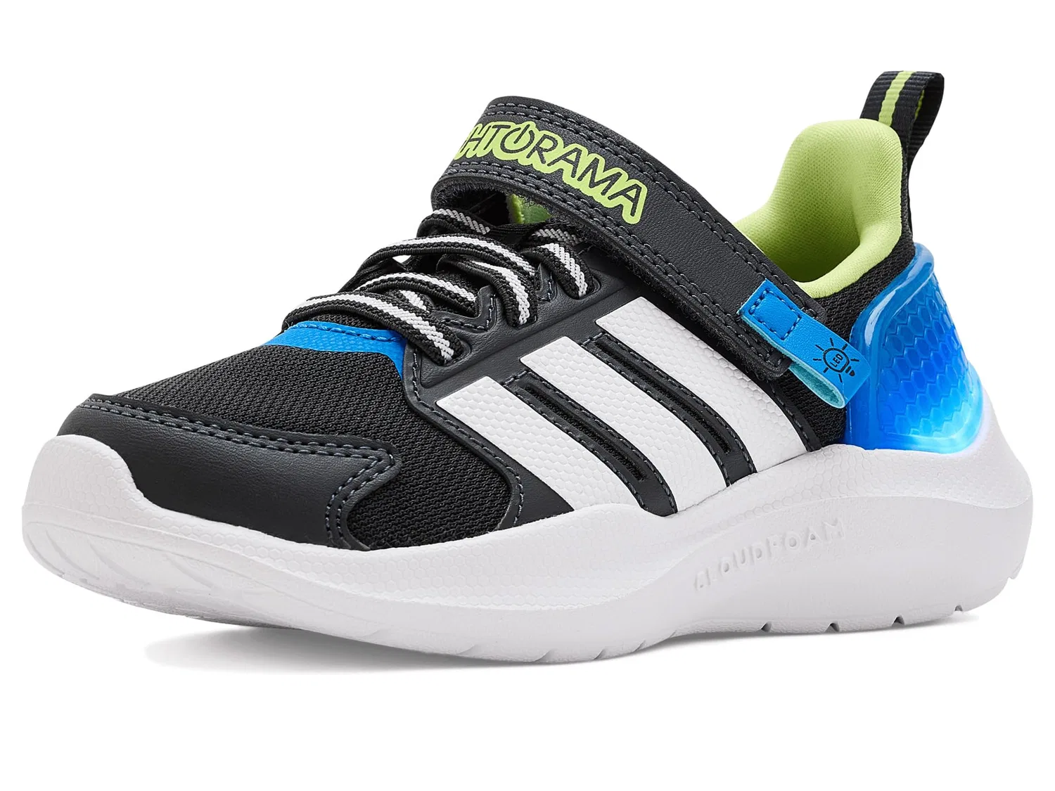 Кроссовки Lightorama Runner (для маленьких детей) Adidas Kids, Black/White/Lucid Ray Blue — фото 2