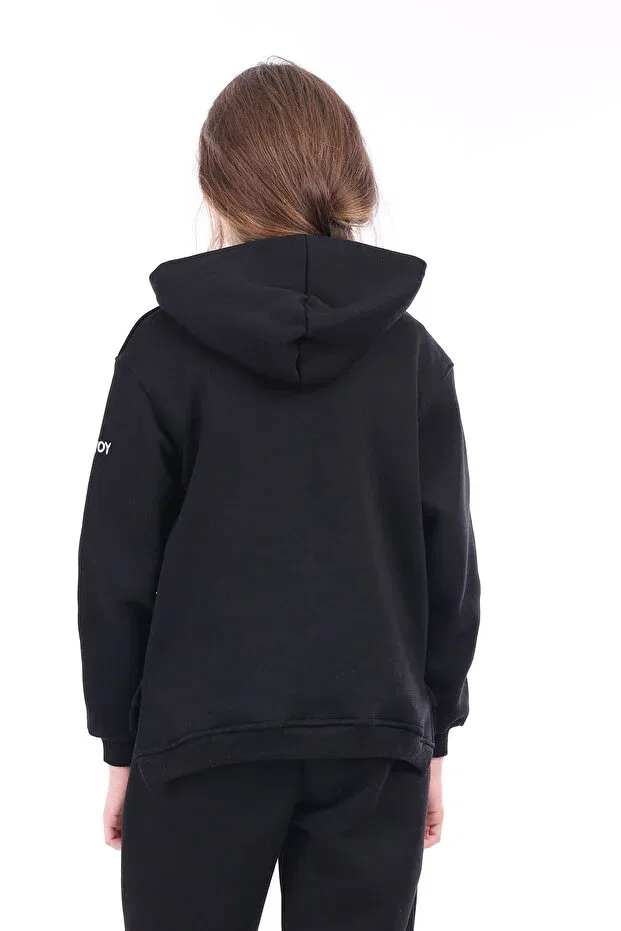 Детские свитшот с вышивкой Girl'S embroidered sweatshirt Toontoy, Black — фото 2
