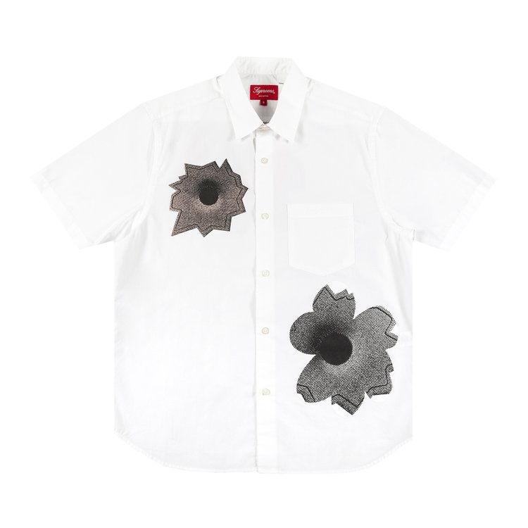 

Рубашка Supreme x Nate Lowman Short-Sleeve Shirt 'White', белый