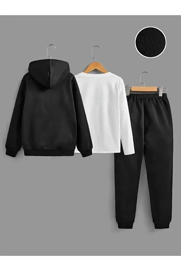 Детский комплект свитшот-брюки с принтом Nasa Printed Set of 3 Jacket, Sweat and Tracksuit Children's Set Keywest, Black — фото 2