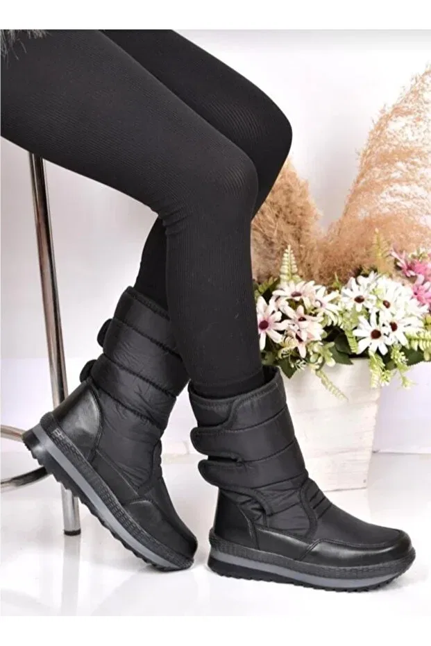Детские снежные ботинки для девочек с мехом внутри Patik Bebe, Black