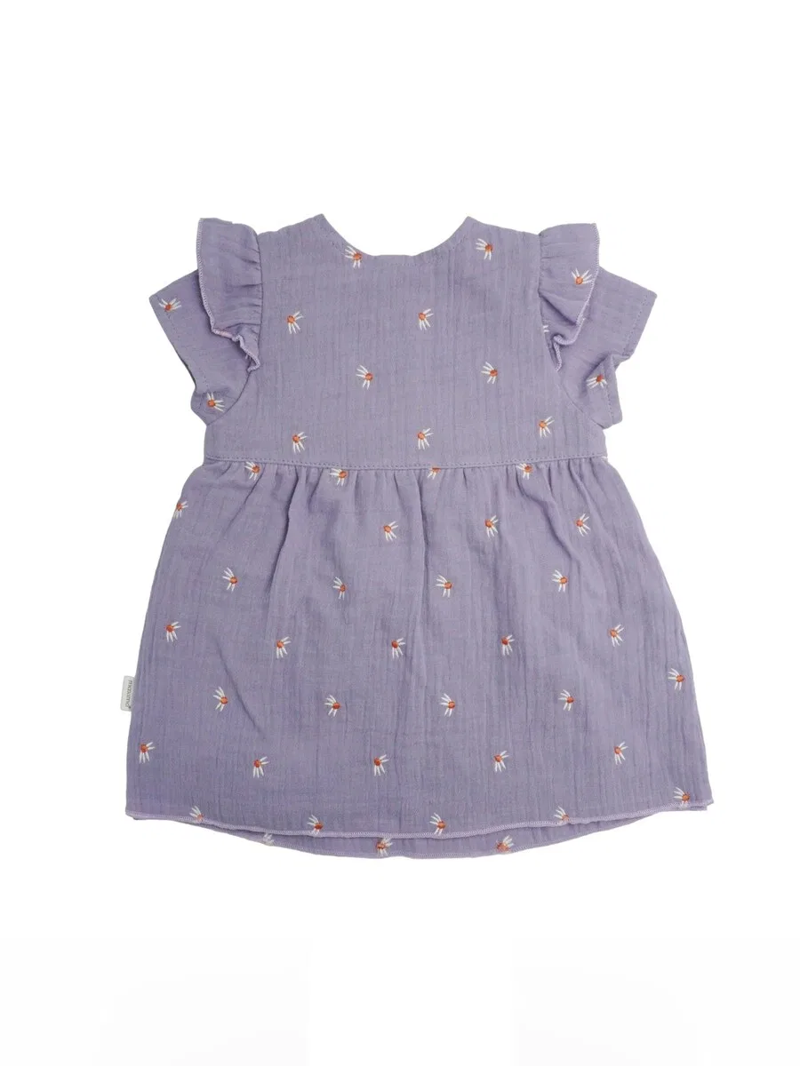 Платье MAXIMO 'GOTS BABY GIRL-Kleid, Kurzarm Musselinstoff bestickt, Futter' фиолетового цвета — фото 2