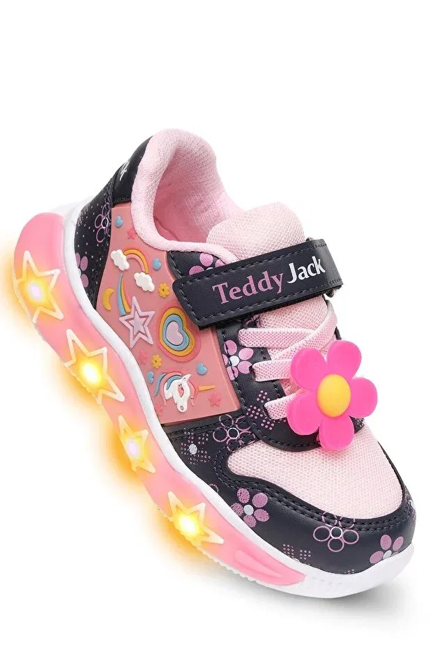 Детские спортивные кроссовки для девочек с подсветкой Kaptan Junior, Black