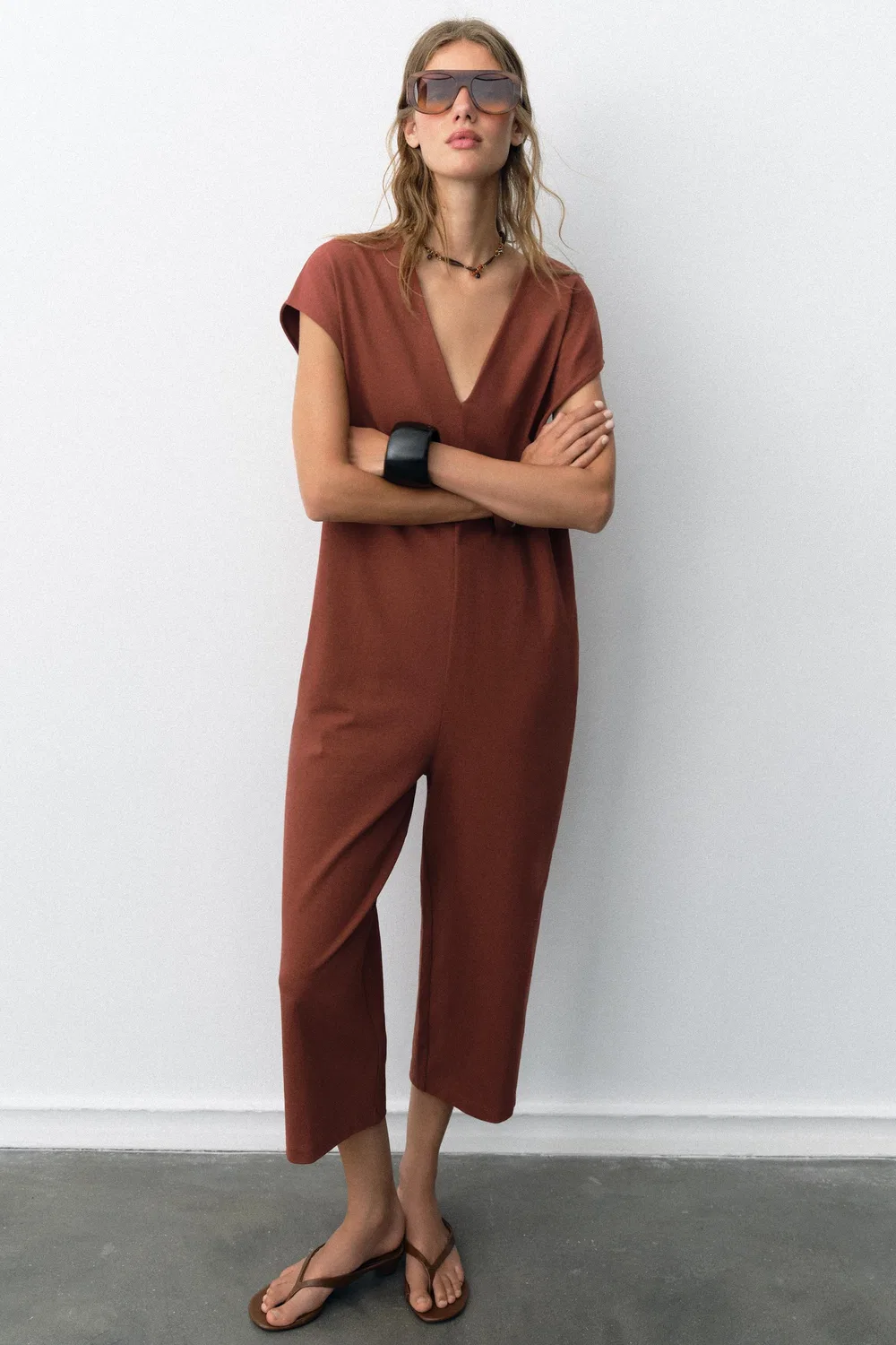 Комбинезон из плотного хлопка ZARA, Brick
