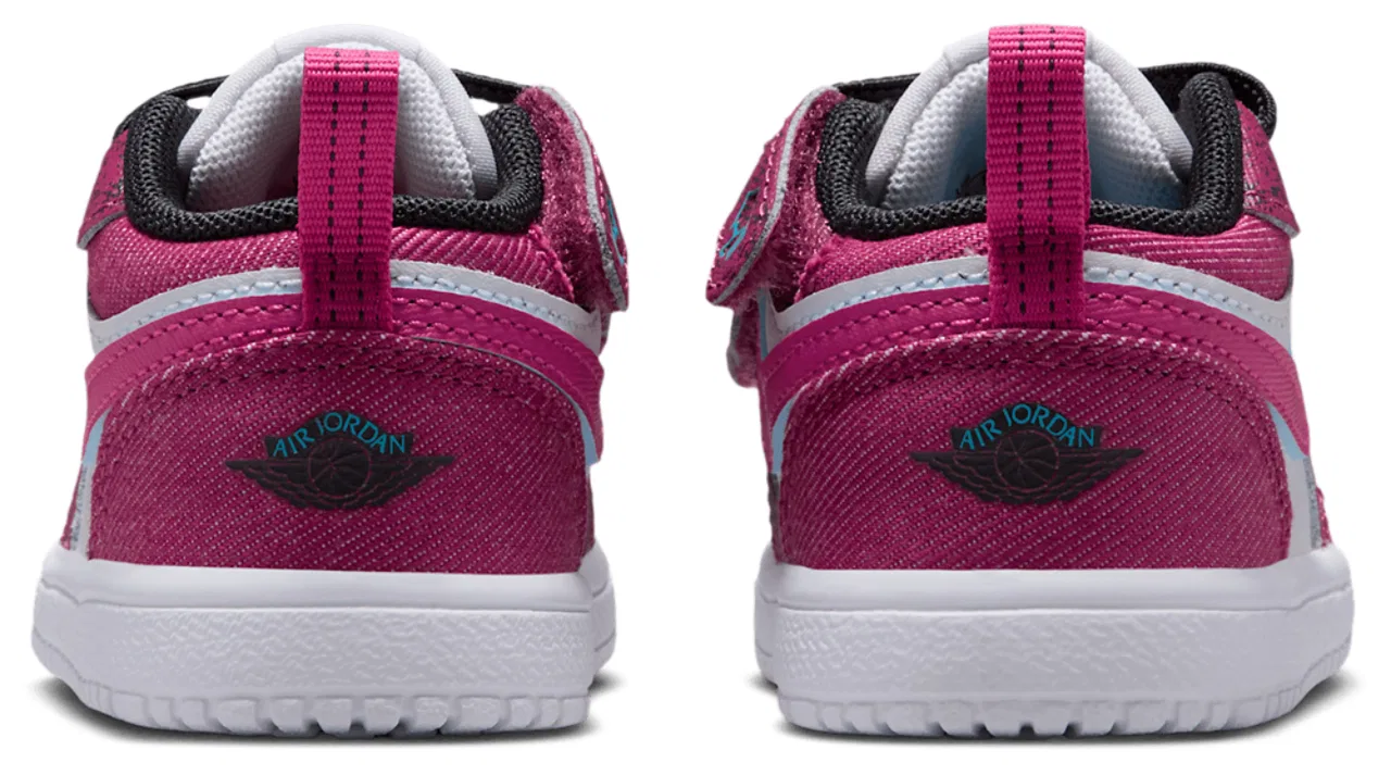 Детские кроссовки для девочек с кожаным верхом Jordan AJ1 Low ALT SE FEM, Jordan, Pink/Black/White — фото 3