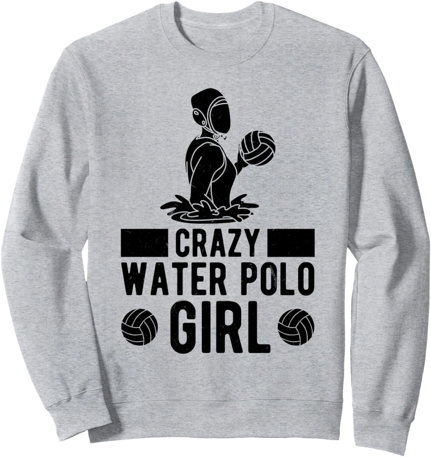 

Толстовка Сумасшедшая девушка, играющая в водное поло Waterpolo Player Water Polo Girls, серый