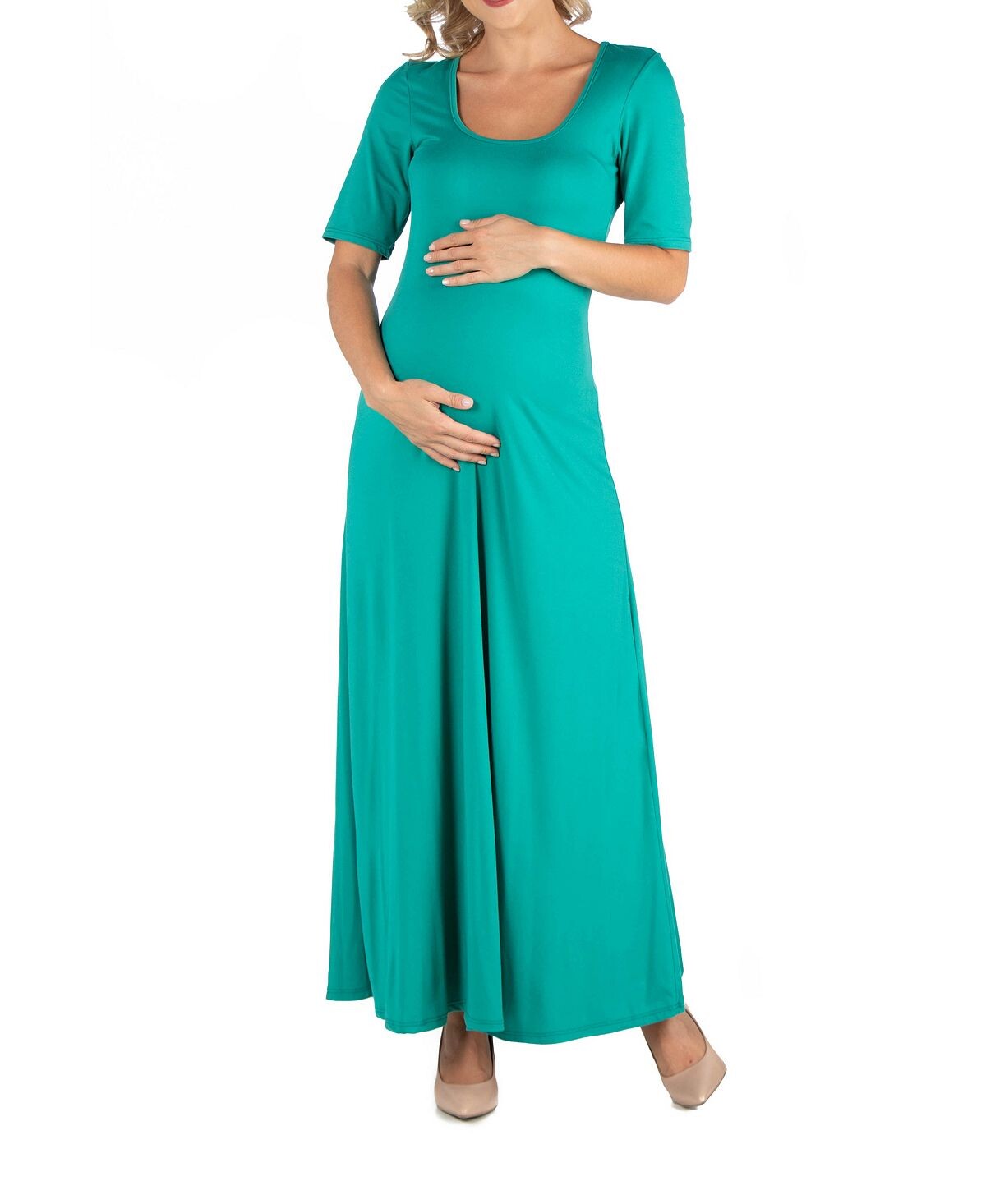

Повседневное платье макси для беременных с рукавами 24seven Comfort Apparel