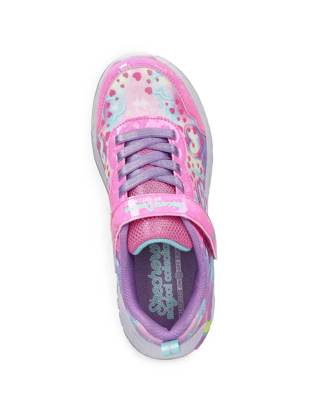 Кроссовки для девочки Unicorn Dreams Heart Skechers, розовый/фиолетовый — фото 4