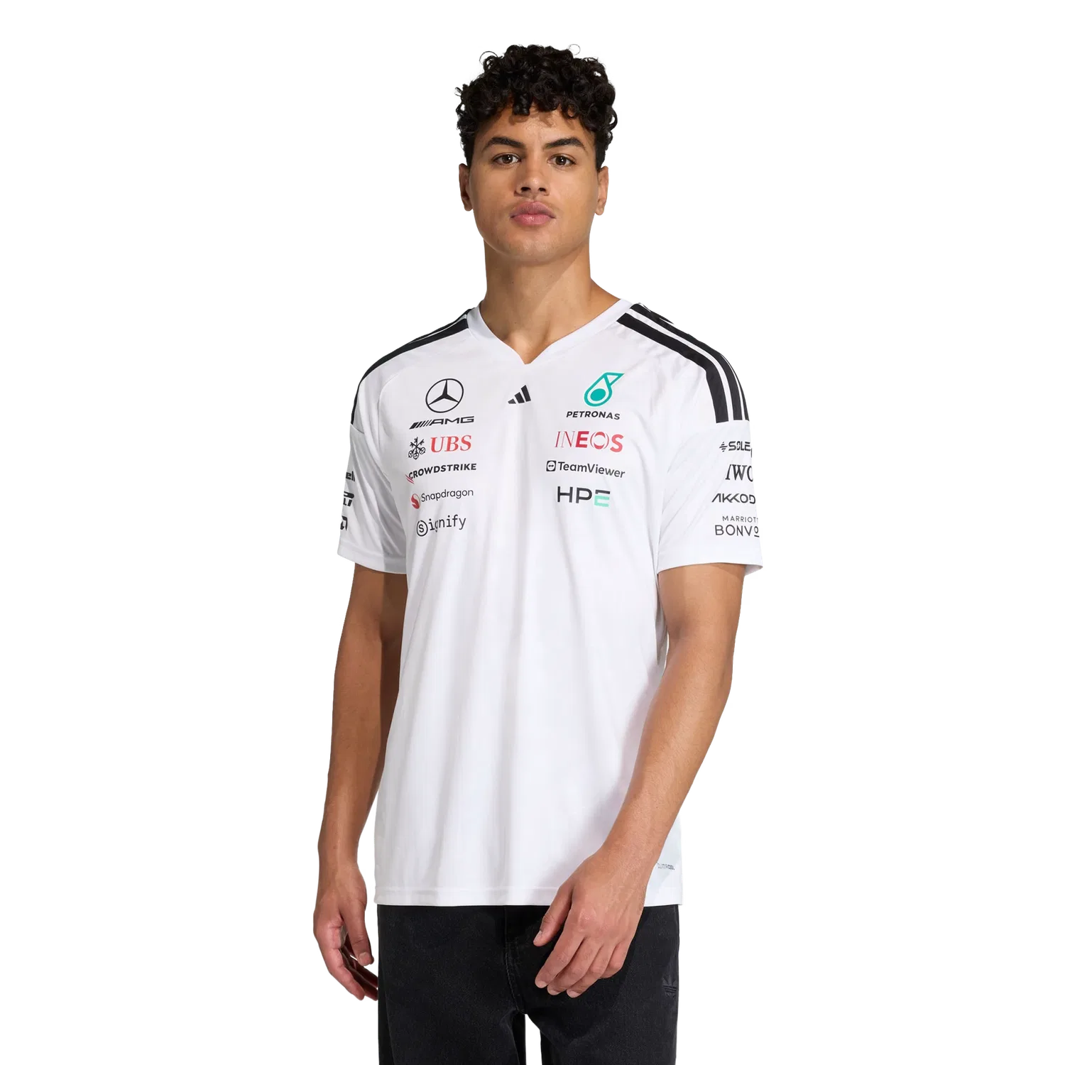 Мужская футболка с длинным рукавом Mercedes-AMG Petronas Formula 1 Team Adidas, белый — фото 2