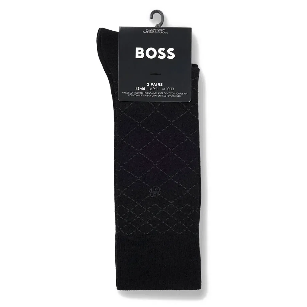 Носки длинные BOSS Mini Argyle 2 пары, черный — фото 3