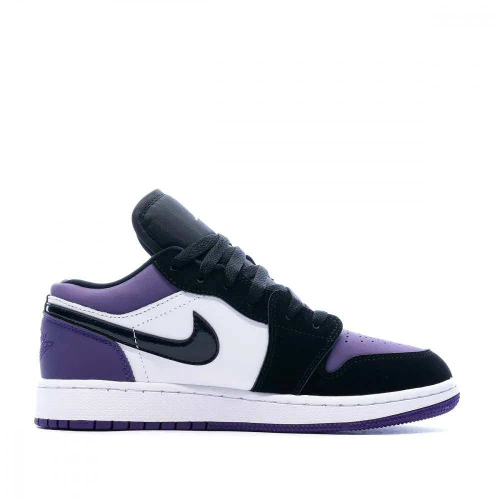 Детские баскетбольные кроссовки для мальчиков с принтом Air Jordan 1 Low NIKE, Nero — фото 2