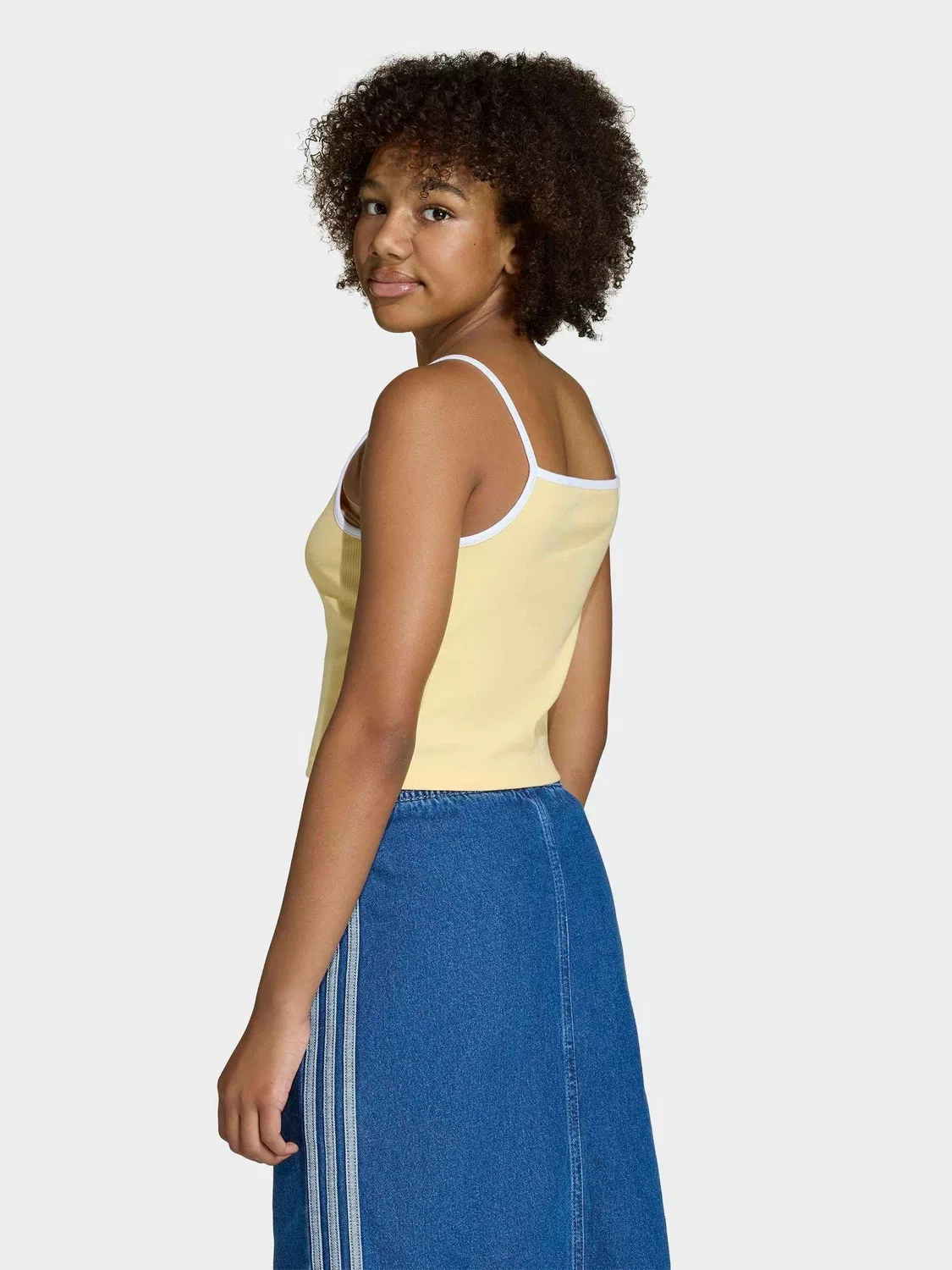 Топ-майка Slim Mini Rib, adidas Originals, цвет сливочно-желтый — фото 2
