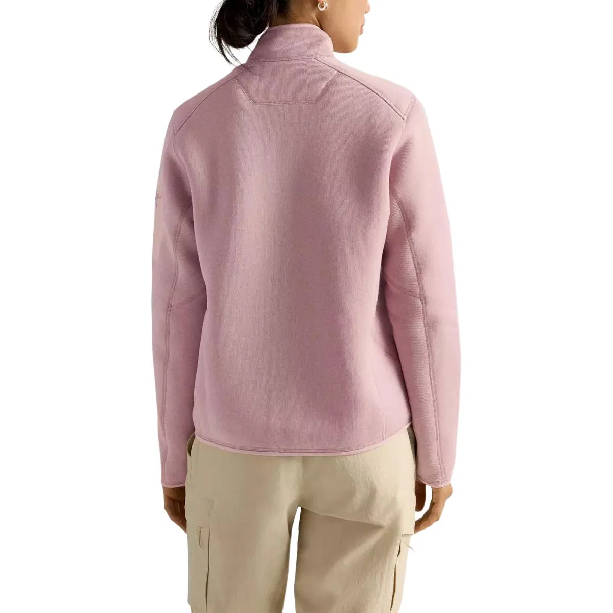 Женская флисовая толстовка с длинным рукавом Arcteryx, Evening Mist Pink/Alpine Rose Heathe — фото 4
