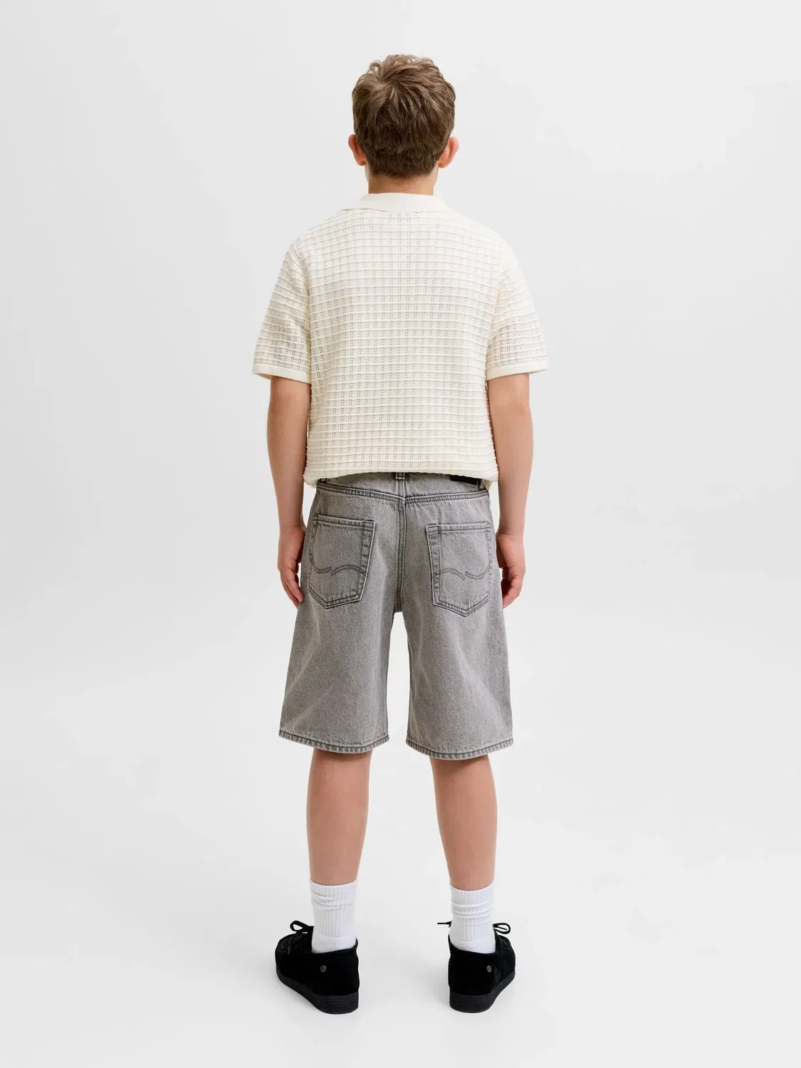 Шорты джинсовые серый деним Jack & Jones Junior, серый — фото 3