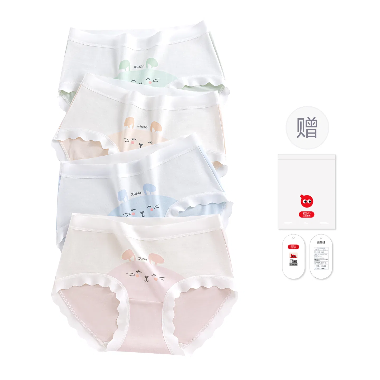 Детские трусы для девочек хлопковые Red bean, Light Purple Light Pink Light Blue Light Green — фото 3