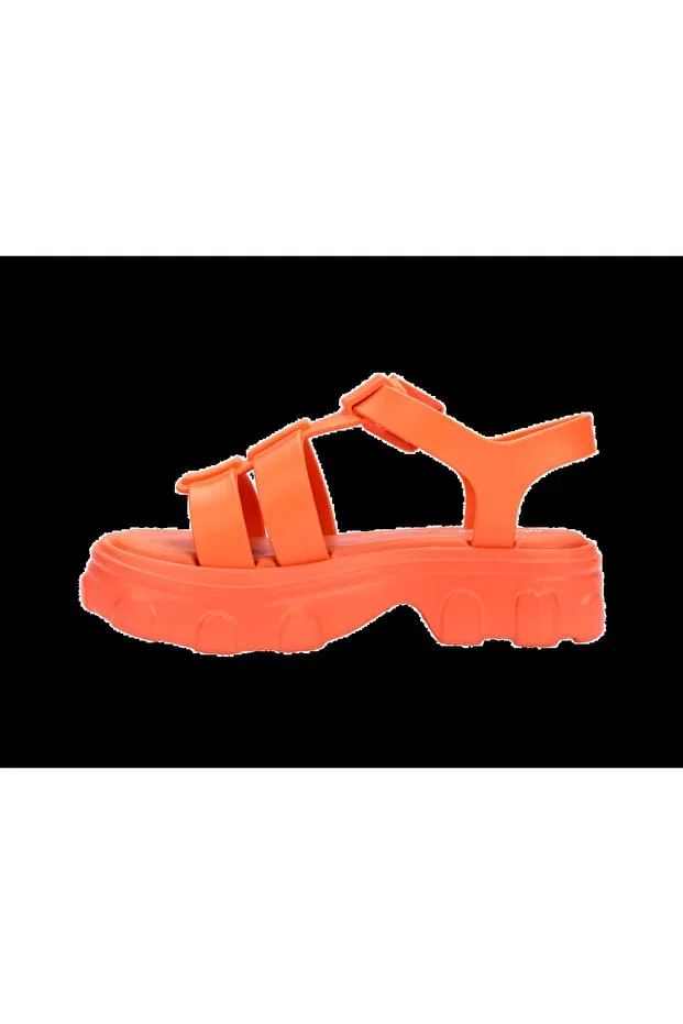 Детские сандалии для девочек на липучке Mini Melissa, Orange — фото 4