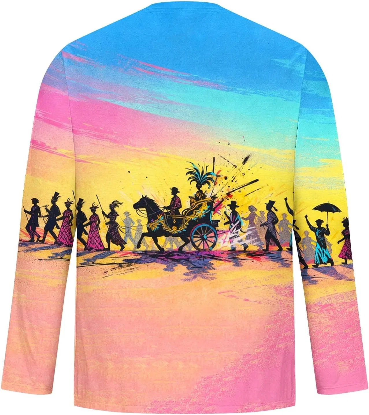 Мужская футболка с принтом маски, длинный рукав, Multicolor — фото 3