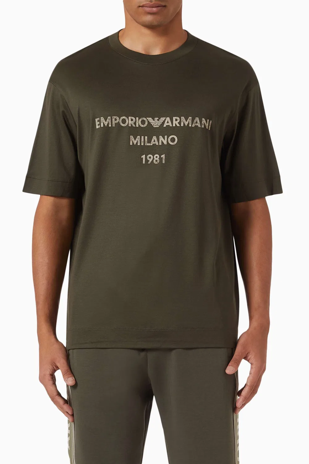 Футболка с коротким рукавом с логотипом Emporio Armani, зеленый