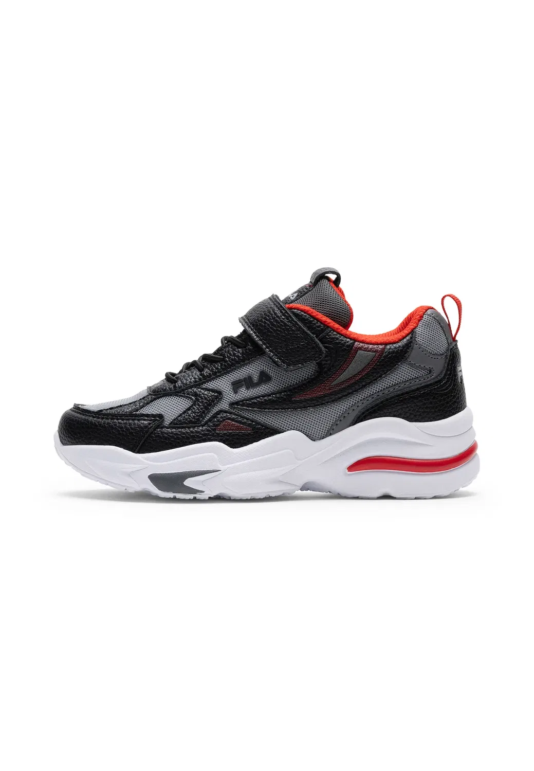 Обувь Madrun на липучках, детская, унисекс - скейтбордистские кроссовки Fila, Black-Fila Red