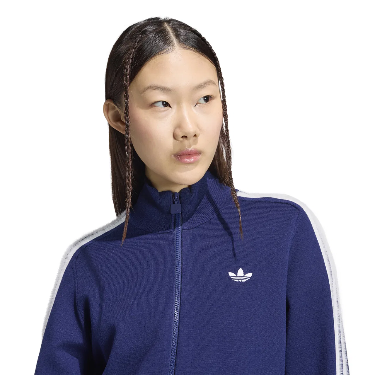 Женская куртка с принтом Firebird Knit Track Top adidas, Dark Blue White — фото 3
