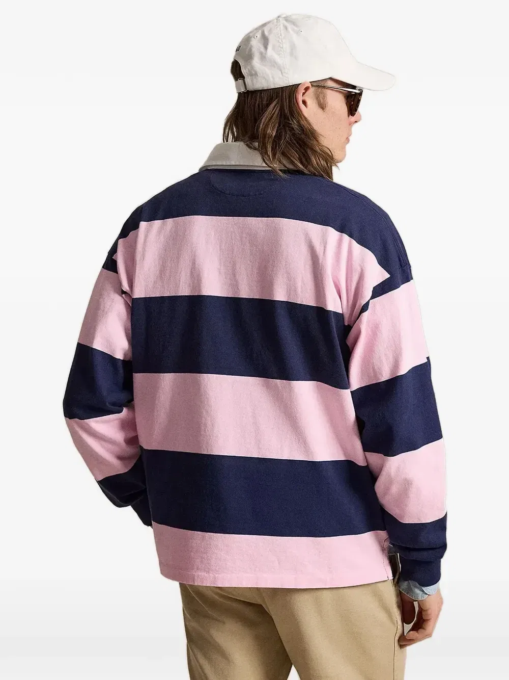 Поло с длинными рукавами в полоску POLO RALPH LAUREN, розовый — фото 3