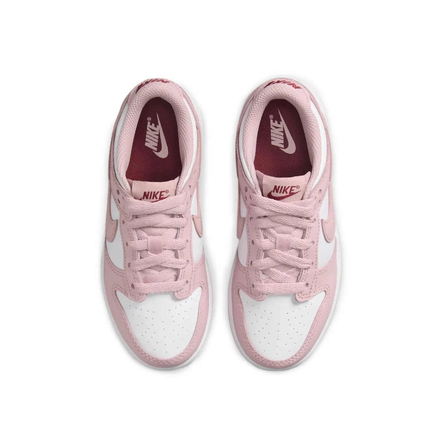 Детские кроссовки для девочек с принтом NIKE Dunk Low (Ps) NIKE, White Pink Glaze Pomegranate — фото 4